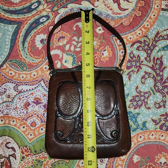 Antique Turnlog Tooled Leather Handbag - Picture 10 of 14